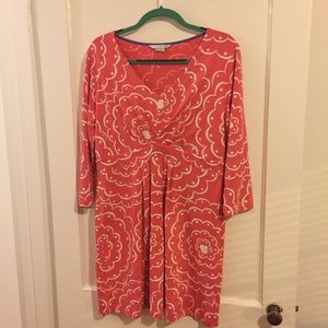 Pink Graphic Flower Print Boden Dress US 12/14